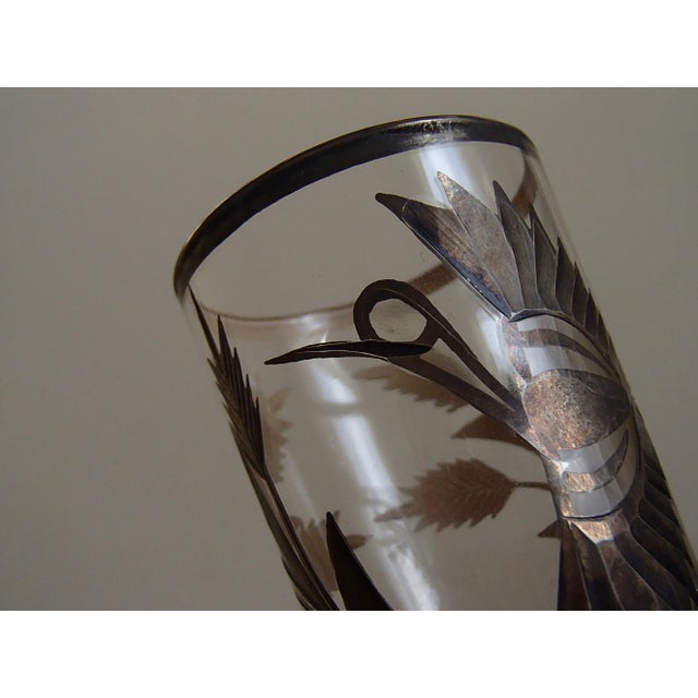 Silver Inlaid Engraved Shot Glasses, 1930s, Set of 6 For Sale - Image 3 of 10