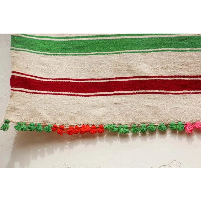 1960s Moroccan Berber Kilim Rug, Multicolor Stripes, 5'11" × 13'5" For Sale In Palm Springs - Image 6 of 15