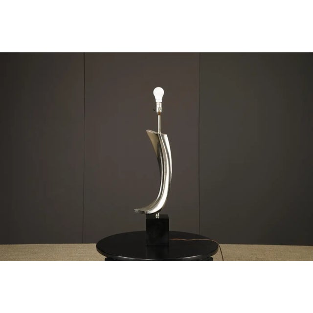 Maurizio Tempestini for Laurel Lamp Co Sculptural Chrome Arc Table Lamp, 1970s For Sale In Los Angeles - Image 6 of 17