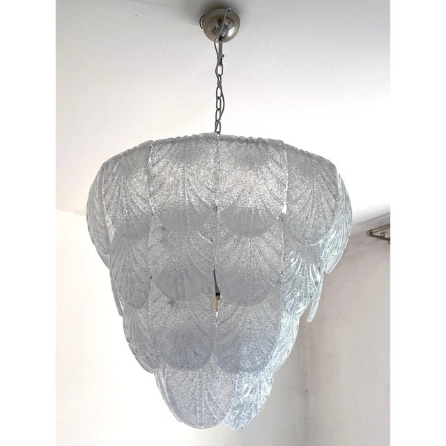 Early 21st Century Italian Clear Graniglia Petal Murano Glass Chandelier by Simoeng For Sale - Image 5 of 6