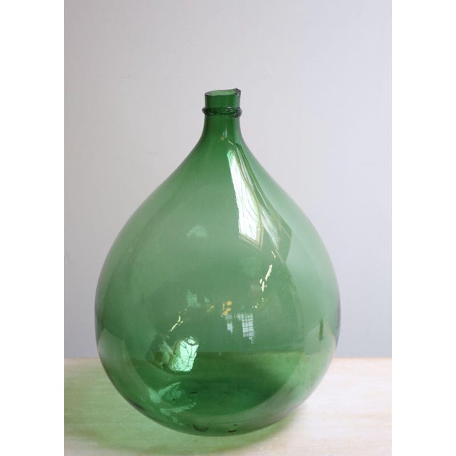Italian Demijohn / Carboy originally used for transporting wine (ca. early 20th Century, Italy). Bulbous ballon/teardrop...