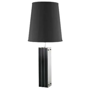 Laurel Lamp Chrome and Ebonized Oak Table Lamp