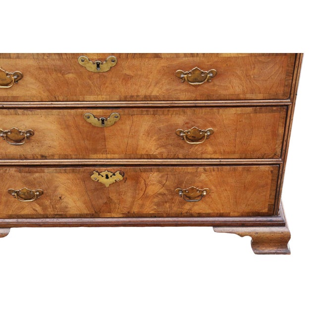 Wood Large Antique Georgian Walnut Bureau Bookcase, 18th Century For Sale - Image 7 of 9