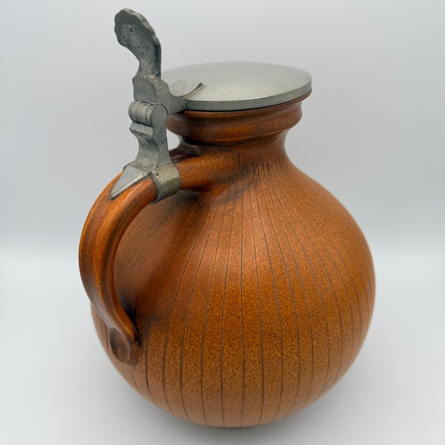 Large Handled Jug with Pewter Lid from Wilhelm Kagel, 1950s For Sale - Image 6 of 10