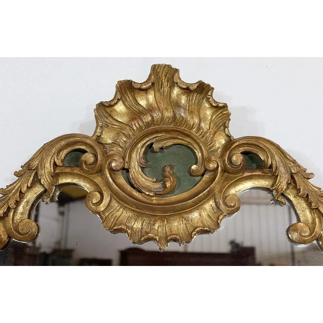 Louis XV Gold Wooden Rock Mirror, 1900s For Sale - Image 4 of 14