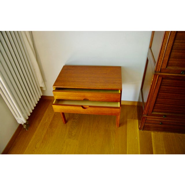 Brown Model 384 Bedside Table in Teak by Kai Kristiansen for Aksel Kjersgaard, 1960s For Sale - Image 8 of 9