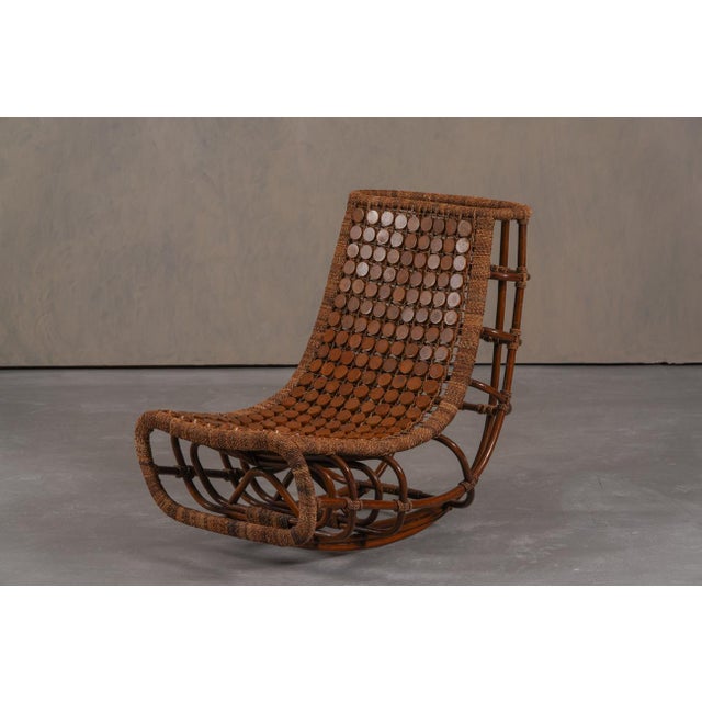 Vintage Bamboo Slingback Lounge Chair, Germany, 1970s For Sale - Image 10 of 15