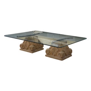 Vintage Stone and Glass Capital Coffee Table, 1960s For Sale