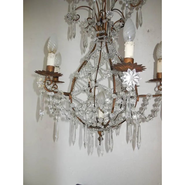 French Beaded Balloon Crystal Chandelier, Circa 1940 For Sale - Image 4 of 11