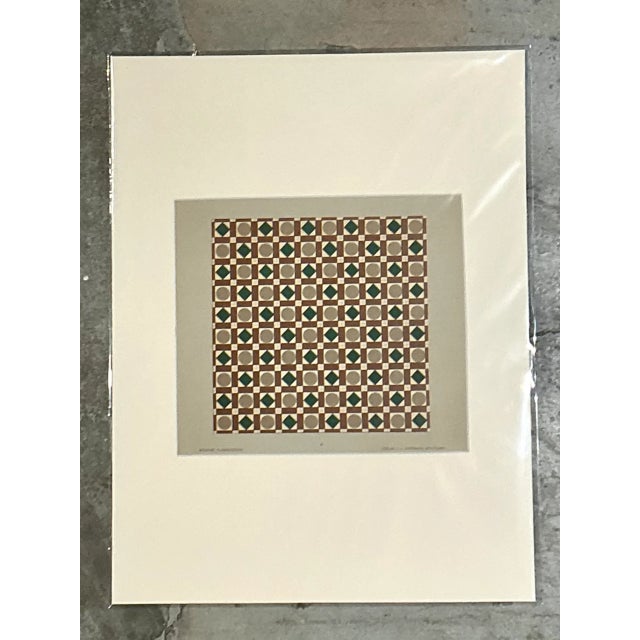 Vintage Geometric Tile Design Serigraph For Sale - Image 10 of 12