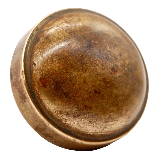 Vintage Classic Brass Flat Sided Passage Door Knob For Sale