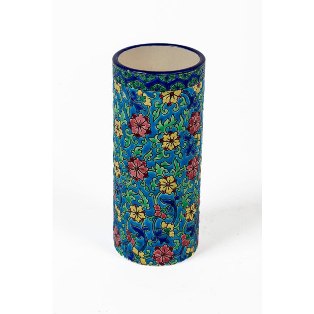 Early 20th Century Longwy Enameled Ceramic Vase, France, Early 20th Century For Sale - Image 5 of 7
