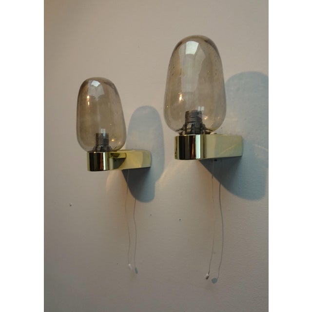 Vintage Scandinavian Wall Sconces in Glass with Spare Shade, 1970s, Set of 2 For Sale - Image 14 of 15