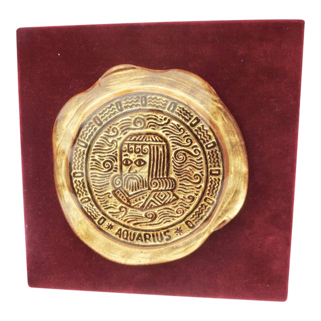 Aquarius Plaque by Ferro Lorenzo Murano Glass For Sale