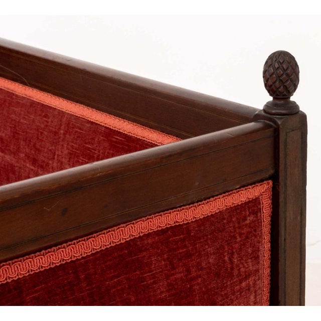 Louis XVI Style Velvet Upholstered Mahogany Sofa For Sale In New York - Image 6 of 8