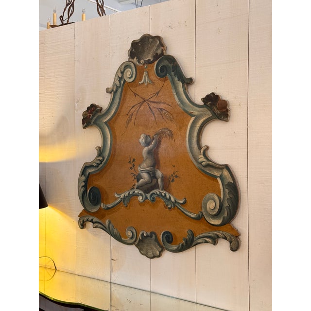 18th Century Italian Painted Rococo Panel For Sale - Image 4 of 6