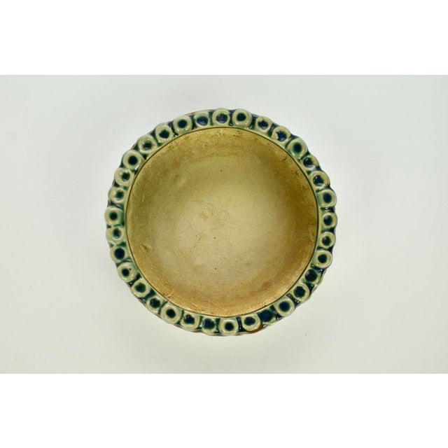 Green Vintage Ceramic Faux Bamboo Italian Trinket Dish Ashtray For Sale - Image 8 of 10