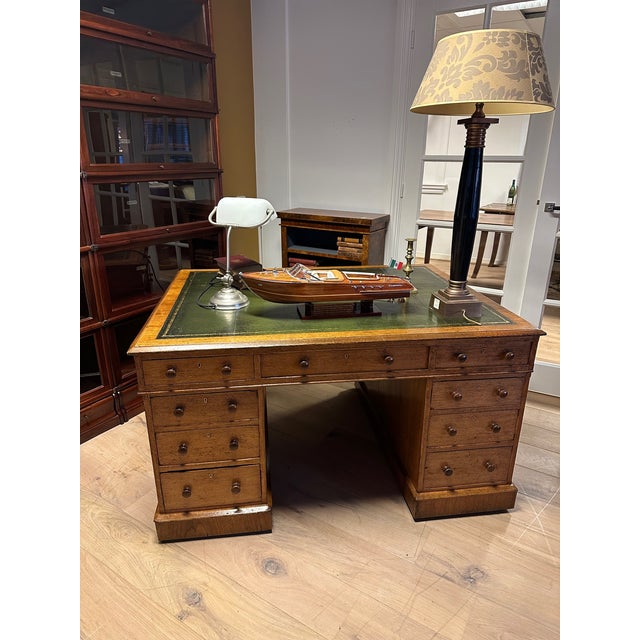 Antique Partners Desk, 1890s For Sale - Image 10 of 14