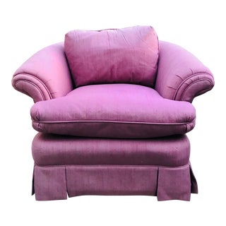 Prewar Art Deco Barrel Back Swivel Club Arm Chair in Blush Pink For Sale