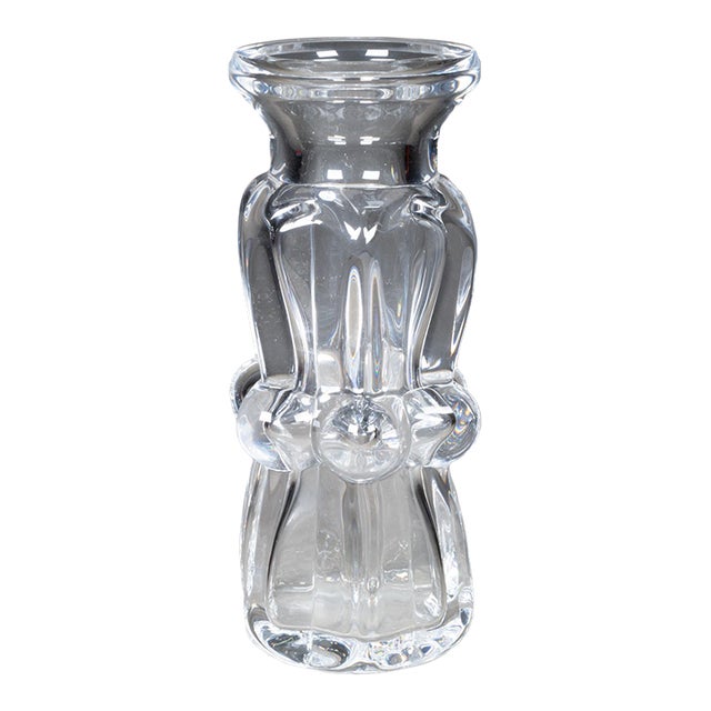 Mid-Century Lead Crystal Vase by Bengt Edenfalk for Royal Krona, Sweden 1970 For Sale