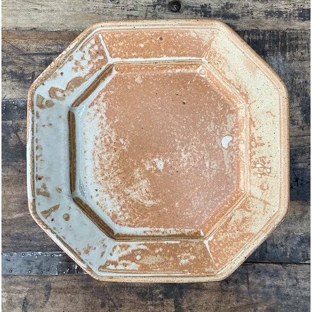 Late 20th Century Vintage Original Studio Pottery Octagon Dinner Plates - Set of 6 For Sale - Image 5 of 12
