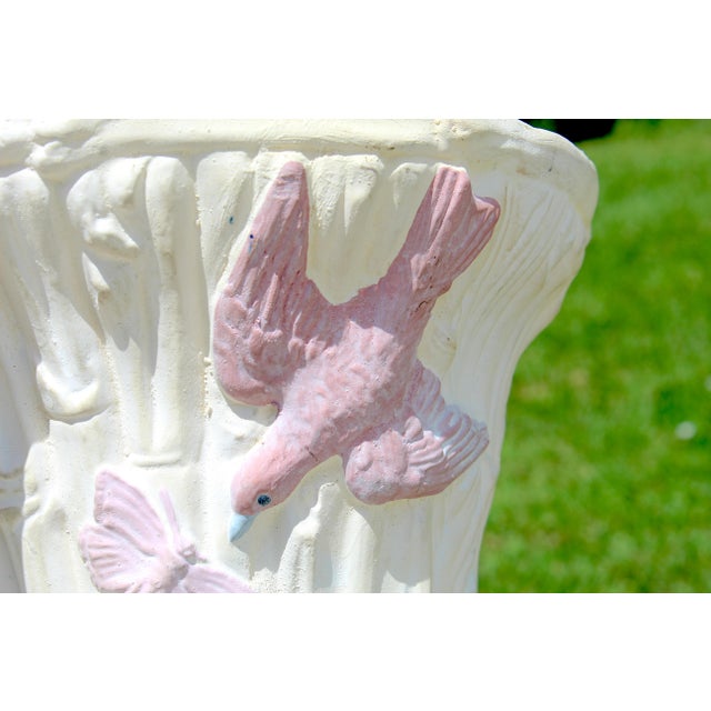 Vintage Coastal Heron Garden Pedestal | Decorative Plant Stand | Cottage & Chinoiserie Accent For Sale - Image 9 of 15