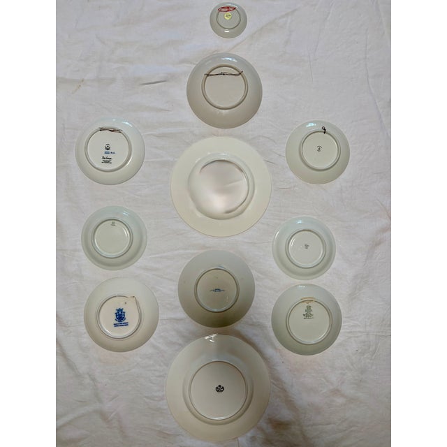 Blue Nautical Blue and White Danish Sailing Ships Wall Plate Curation-Set of 11 For Sale - Image 8 of 14