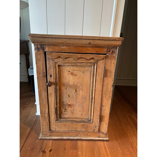 19th Century Primitive French Pine Hanging Cabinet, Original Painted Interior For Sale - Image 16 of 16