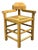 Postmodern Brutalist Dutch Oak Corner Chair with Rush Seat, 1970s For Sale