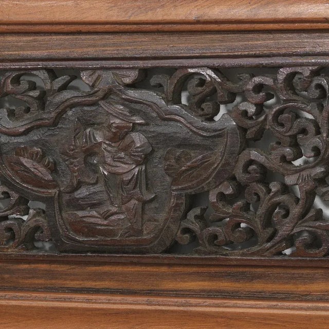 Brown Long Antique Carved Panel in Five Sections For Sale - Image 8 of 9