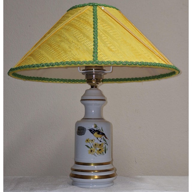 Vintage Belgian Table Lamp with White Porcelain Base, 1970s For Sale - Image 6 of 10