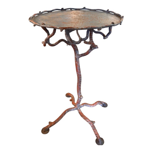 Brutalist-Style Branch-Like Legs Metal Accent Table Brutalist-Style Branch Accent Table in the Style of Diego Giacometti For Sale