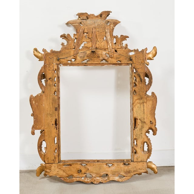 18th Century Italian Baroque Carved Giltwood Picture Mirror Frame For Sale - Image 17 of 18