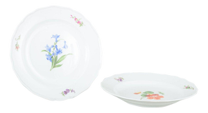 Porcelain Plates with Floral Motifs by Meissen, Germany, 1930s, Set of 2