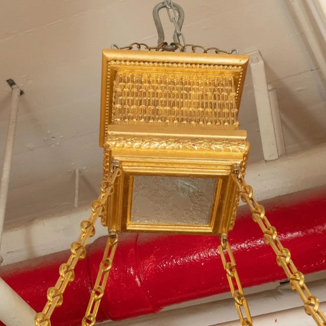 Large Two-Tier Giltwood Pendant by Carlos Villegas For Sale - Image 9 of 11