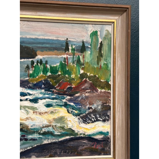 Paul Sahlin, Forsande vatten, 1950s, Oil Painting on Panel, Framed For Sale - Image 11 of 18