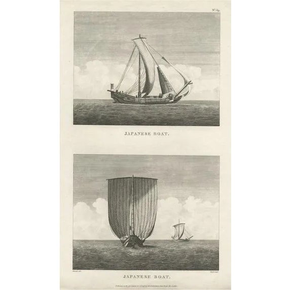 Japanese Vessels, 1799, Paper For Sale