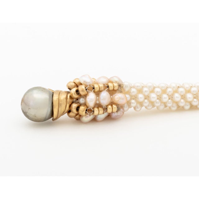 Metal Yellow Gold and Cultured Pearl Wedding Garland For Sale - Image 7 of 7