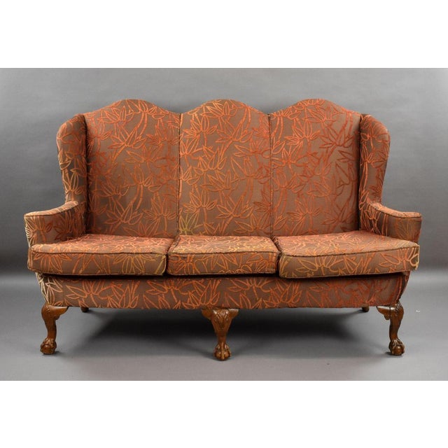 Queen Anne Style Walnut Three-Seat Sofa A generously proportioned Queen Anne style three-seat sofa, dating from the early...