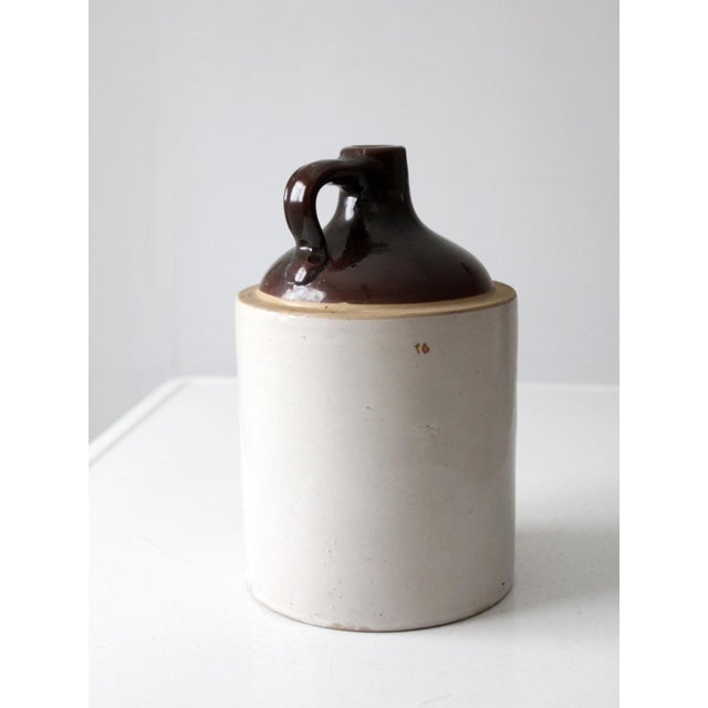 Early 20th Century Antique Stoneware Jug With Brown Glaze For Sale - Image 5 of 12