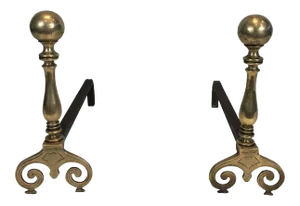 Bronze and Iron Andirons, French, 18th Century - A Pair