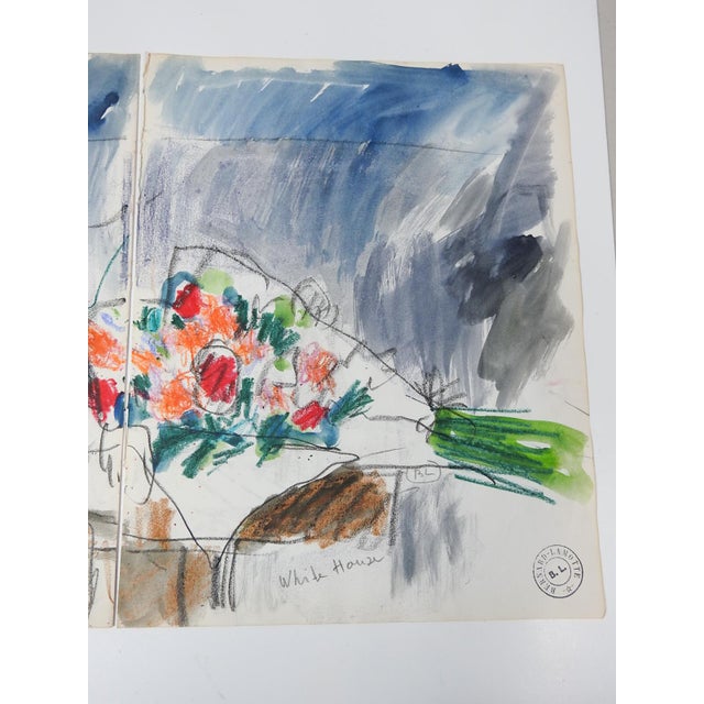 French Early 20th Century Mixed Media Impressionist Still Life Diptych Painting For Sale - Image 3 of 6