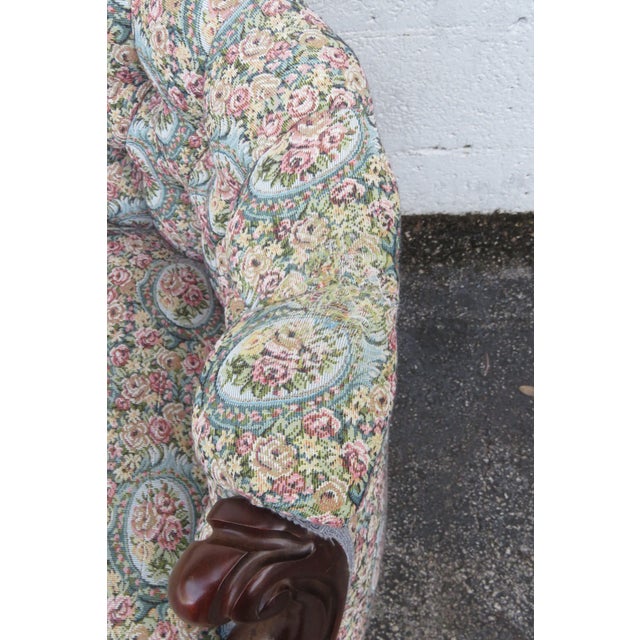 French Hand Carved Mahogany Chaise Lounge 6251 For Sale - Image 15 of 18