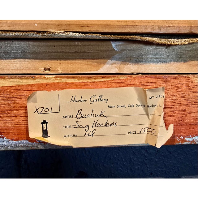 David Burliuk -1950s Fishermen Lifestyle on Sag Harbor -Oil Painting For Sale - Image 13 of 13