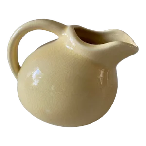 Vintage Yellow Ceramic Ball Jug Creamer