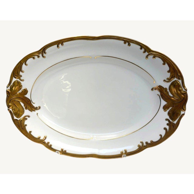 Vintage Walbrzych WLB3 Gold Scroll Rococo Porcelain Oval Serving Platter – Made in Poland Beautiful vintage Walbrzych...