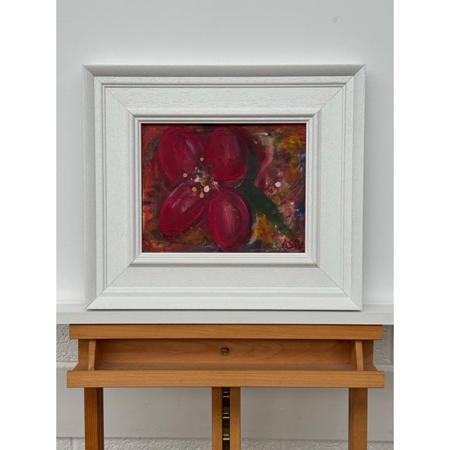 Ameryllis Study 3 - Miniature Abstract Floral Canvas Art by Contemporary Artist 2005 For Sale - Image 6 of 12