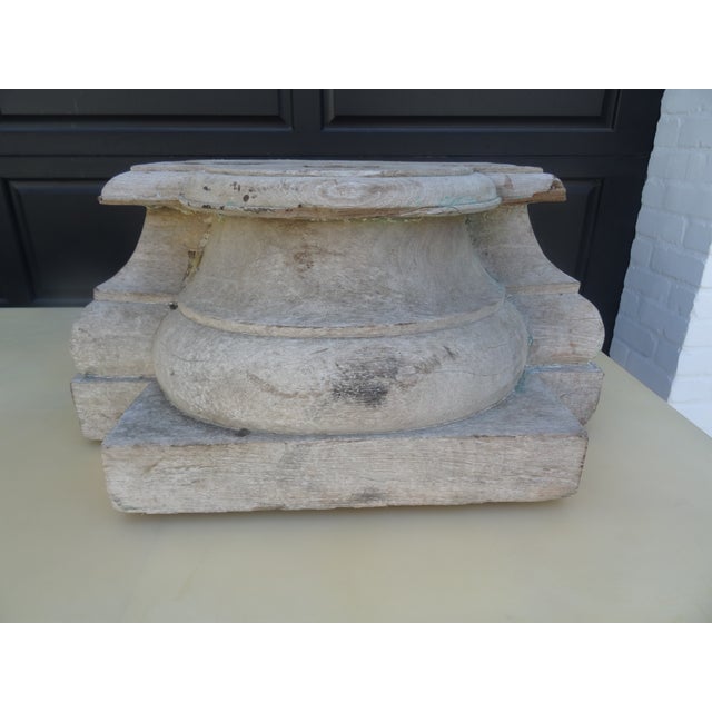 A fabulous 19th century bleached wood capital perfect to help display your favorite antiquity.