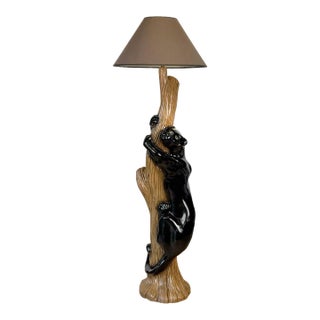 Mid-Century Panther Climbing Tree Floor Lamp For Sale