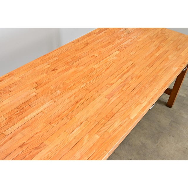 French 19th Century Butcher Block Dining-Work Table For Sale - Image 9 of 15